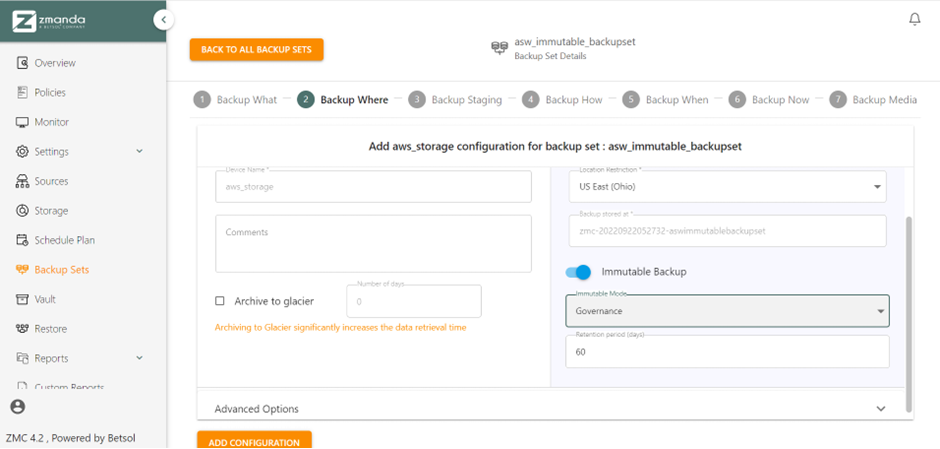 Backup Where-Governance | Zmanda