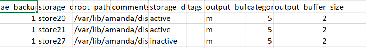Screenshot of storage_create.csv | Zmanda