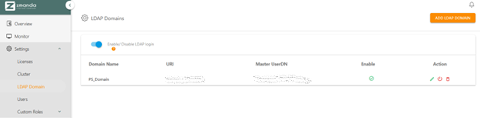 Enable/Disable LDAP login | Zmanda
